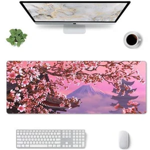 XXL Sakura Desk Mouse Pad Large Cute Gaming Keyboard Mat Anime Extended Mousepad for Office Company 31.5 X 11.8 Inch, Pink XXL Sakura Desk Mouse Pad Large Cute Gaming Keyboard Mat Anime Extended Mousepad for Office Company 31.5 X 11.8 Inch, Pink