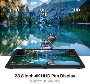 Kamvas Pro 24 4K UHD Graphics Drawing Tablet with Full-Laminated Screen Anti-Glare Glass, Battery-Free Stylus, Keydial Mini KeyPad and Keydial Remote Bluetooth Programmable Keypad Kamvas Pro 24 4K UHD Graphics Drawing Tablet with Full-Laminated Screen Anti-Glare Glass, Battery-Free Stylus, Keydial Mini KeyPad and Keydial Remote Bluetooth Programmable Keypad