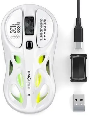Wireless Mouse Tri-Mode 2.4G & Dual Bluetooth & Wired, Hollow RGB, 65g, 4800 DPI, USB-C Rechargeable, Gaming & Office, for Mac Laptop iPad PC White Wireless Mouse Tri-Mode 2.4G & Dual Bluetooth & Wired, Hollow RGB, 65g, 4800 DPI, USB-C Rechargeable, Gaming & Office, for Mac Laptop iPad PC White