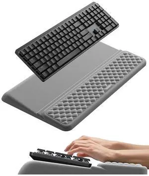 Wrist Rest with Keyboard Stand, Computer Wrist Support Pad, Ergonomic Keyboard Riser Holder Lifter Tray with Wrist Pad, Soft Memory Foam Desk Cushion, Palm Hand Typing for Office Home School Wrist Rest with Keyboard Stand, Computer Wrist Support Pad, Ergonomic Keyboard Riser Holder Lifter Tray with Wrist Pad, Soft Memory Foam Desk Cushion, Palm Hand Typing for Office Home School