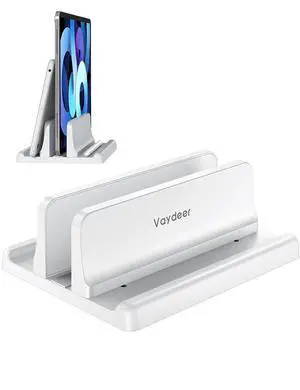 Vertical Laptop Stand Holder Plastic Adjustable Desktop Notebook Dock Space-Saving 3 in 1 for All MacBook Pro Air, Mac, HP, Dell, Microsoft Surface, Lenovo, up to 17.3 inches (White) Vertical Laptop Stand Holder Plastic Adjustable Desktop Notebook Dock Space-Saving 3 in 1 for All MacBook Pro Air, Mac, HP, Dell, Microsoft Surface, Lenovo, up to 17.3 inches (White)