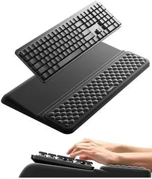 Wrist Rest with Keyboard Stand, Computer Wrist Support Pad, Ergonomic Keyboard Riser Holder Lifter Tray with Wrist Pad, Soft Memory Foam Desk Cushion, Palm Hand Typing for Office Home School Wrist Rest with Keyboard Stand, Computer Wrist Support Pad, Ergonomic Keyboard Riser Holder Lifter Tray with Wrist Pad, Soft Memory Foam Desk Cushion, Palm Hand Typing for Office Home School