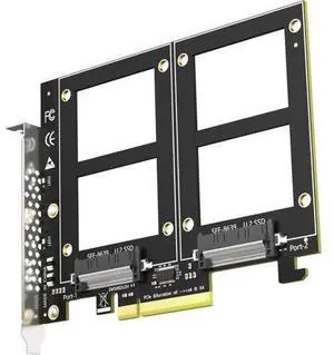Dual U.2 to PCIe 4.0 X8 Adapter Without PCIe Bifurcation, Setup Soft U.2 SSD RAID via OS Tool, (PCIe Bifurcation Motherboard is Required) Dual U.2 to PCIe 4.0 X8 Adapter Without PCIe Bifurcation, Setup Soft U.2 SSD RAID via OS Tool, (PCIe Bifurcation Motherboard is Required)