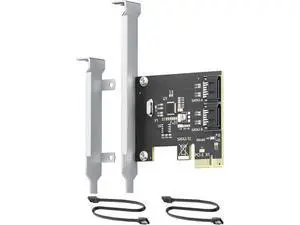 2-Port SATA Expansion Card (PCIe 3.0 x1 to 6Gbps SATA Card), Compatible with Windows/Mac/Linux/NAS 2-Port SATA Expansion Card (PCIe 3.0 x1 to 6Gbps SATA Card), Compatible with Windows/Mac/Linux/NAS