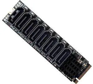 NGFF NVME M-Key PCI Express to SATA 3.0 8 Ports 6Gbps Adapter Converter Hard Drive Extension Card 2280 NGFF NVME M-Key PCI Express to SATA 3.0 8 Ports 6Gbps Adapter Converter Hard Drive Extension Card 2280