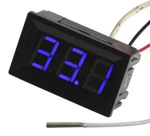 30-800 Degree Centigrade Digital Temperature Meter Blue LED Display K-Type Thermocouple Temp Sensor 2-Wires Reverse Polarity Protection with Black Case 30-800 Degree Centigrade Digital Temperature Meter Blue LED Display K-Type Thermocouple Temp Sensor 2-Wires Reverse Polarity Protection with Black Case