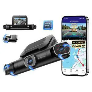 360° 4 Channel Dash Cam Front and Rear Inside, Built-in 128GB eMMC, 2K+1080P*3 Dashcam, Left Right, Voice Control, 5G WiFi Dash Camera for Cars with 4 Adjustable Lenses, IR Night Vision, M660 360° 4 Channel Dash Cam Front and Rear Inside, Built-in 128GB eMMC, 2K+1080P*3 Dashcam, Left Right, Voice Control, 5G WiFi Dash Camera for Cars with 4 Adjustable Lenses, IR Night Vision, M660