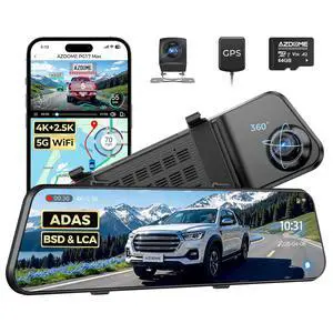 4K+2.5K Mirror Dash Cam with AR effects, ADAS, BSD & LCA Rear View Mirror Camera, 12" Rearview Mirror Camera, 5.8GHz WiFi, Voice Control, GPS, backup camera mirror Includes 64GB Card (PG17 Max) 4K+2.5K Mirror Dash Cam with AR effects, ADAS, BSD & LCA Rear View Mirror Camera, 12" Rearview Mirror Camera, 5.8GHz WiFi, Voice Control, GPS, backup camera mirror Includes 64GB Card (PG17 Max)