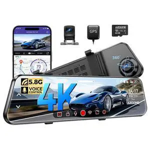PG17 2CH Mirror Dash Cam 4K - 12" Touch Screen - 24H Parking Mode - Mirror Dash Cam - Minimize Blind Spots - Built-in GPS & WiFi - Reverse Assist - Supports Voice Command PG17 2CH Mirror Dash Cam 4K - 12" Touch Screen - 24H Parking Mode - Mirror Dash Cam - Minimize Blind Spots - Built-in GPS & WiFi - Reverse Assist - Supports Voice Command