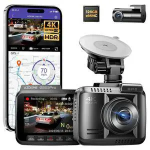 4K HDR Dash Cam with No-Light Full-Color Night Vision, 128GB eMMC, ADAS, 4K+1080P Dashcam Front and Rear, 5GHz WiFi GPS 24H Parking Mode Car Camera, GS63Pro 4K HDR Dash Cam with No-Light Full-Color Night Vision, 128GB eMMC, ADAS, 4K+1080P Dashcam Front and Rear, 5GHz WiFi GPS 24H Parking Mode Car Camera, GS63Pro