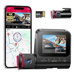 3 Channel 4K Dash Cam, Dash Camera for Cars, 4K+1080P+1080P Front Inside and Rear Triple Car Camera, Built-in WiFi 6 GPS, 24H Parking Mode, WDR Night Vision, Free 64GB Card V630 Dash Cam 3 Channel 4K Dash Cam, Dash Camera for Cars, 4K+1080P+1080P Front Inside and Rear Triple Car Camera, Built-in WiFi 6 GPS, 24H Parking Mode, WDR Night Vision, Free 64GB Card V630 Dash Cam