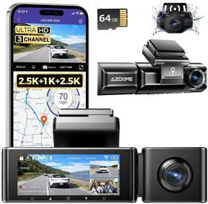 M550 3 Channel Dash Cam, 4K+2.5K Front and Rear, 2.5K+1080P+2.5K Front Rear Inside Triple Car Camera Built-in WiFi GPS, 64GB Card Included, 3.19" Screen, WDR IR Night Vision, 24H Parking Mode M550 3 Channel Dash Cam, 4K+2.5K Front and Rear, 2.5K+1080P+2.5K Front Rear Inside Triple Car Camera Built-in WiFi GPS, 64GB Card Included, 3.19" Screen, WDR IR Night Vision, 24H Parking Mode