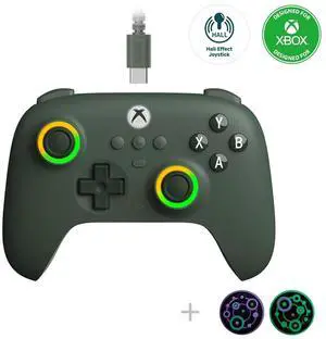 Ultimate C Hall Effect Joysticks/Hall Trigger Wired Controller with RGB Lighting Fire Ring, 3.5mm Audio Jack for Xbox Series X|S, Xbox One, Windows 10/11 - Officially Licensed (Dark Green) Ultimate C Hall Effect Joysticks/Hall Trigger Wired Controller with RGB Lighting Fire Ring, 3.5mm Audio Jack for Xbox Series X|S, Xbox One, Windows 10/11 - Officially Licensed (Dark Green)