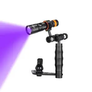 D530V Video Light with 395NM LED UV Light Blacklight 120 Degrees Photography Light with Ball Joint & H02 Underwater Camera Tray Kit D530V Video Light with 395NM LED UV Light Blacklight 120 Degrees Photography Light with Ball Joint & H02 Underwater Camera Tray Kit