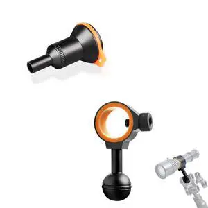 ZJ18 New Universal Ball Joint Bracket & D530V Aluminum Alloy Diving Video Light Snoot for Macro Photography and Videography Photography Bundle ZJ18 New Universal Ball Joint Bracket & D530V Aluminum Alloy Diving Video Light Snoot for Macro Photography and Videography Photography Bundle