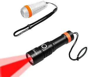 D530 Red LED Dive Light 6 Degrees Narrow Beam Angle & SD03 Dive Beacon 4-Color-in-1 8 Modes Diving Signal Light with Constant Light or Flashing Mode LED Marker Light Bundle D530 Red LED Dive Light 6 Degrees Narrow Beam Angle & SD03 Dive Beacon 4-Color-in-1 8 Modes Diving Signal Light with Constant Light or Flashing Mode LED Marker Light Bundle