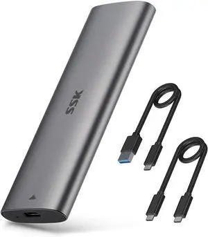 NVMe SATA SSD Enclosure, Tool-Free M.2 to USB Adapter USB C 3.2 Gen 2 10Gbps NVMe 6Gbps SATA M-Key / B+M Key External SSD Reader with UASP Trim, for 2230 2242 2260 2280 SSDs NVMe SATA SSD Enclosure, Tool-Free M.2 to USB Adapter USB C 3.2 Gen 2 10Gbps NVMe 6Gbps SATA M-Key / B+M Key External SSD Reader with UASP Trim, for 2230 2242 2260 2280 SSDs