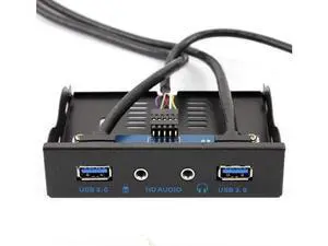 3.5" Front Panel USB 3.0 Hub, Motherboard 20 Pin to 2 Ports USB 3.0 Splitter, HD Audio Mic Connector Adapter with Internal Floppy Bay Bracket - 2 Feet Cables 3.5" Front Panel USB 3.0 Hub, Motherboard 20 Pin to 2 Ports USB 3.0 Splitter, HD Audio Mic Connector Adapter with Internal Floppy Bay Bracket - 2 Feet Cables