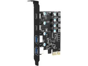 PCIe to 4 Port USB 3.0 (2X Type-C - 2X USB-A) Expansion Card,PCI Express X1 to USB 3.2 Gen1 5Gbps Hub Add on Card,Support Windows 10/8/7/XP and MAC OS 10.8.2 Above PCIe to 4 Port USB 3.0 (2X Type-C - 2X USB-A) Expansion Card,PCI Express X1 to USB 3.2 Gen1 5Gbps Hub Add on Card,Support Windows 10/8/7/XP and MAC OS 10.8.2 Above