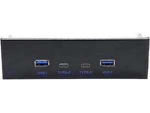 USB 3.2 10Gbps USB Front Panel Hub 5.25 inch Bay 2x Type-C and 2x USB-A 4 Ports USB Computer Case Expansion Adapter,USB 3.2 Motherboard Header 20Pin Key-A Type-E to 4 USB Splitter Adapter -2.6FT Cable USB 3.2 10Gbps USB Front Panel Hub 5.25 inch Bay 2x Type-C and 2x USB-A 4 Ports USB Computer Case Expansion Adapter,USB 3.2 Motherboard Header 20Pin Key-A Type-E to 4 USB Splitter Adapter -2.6FT Cable