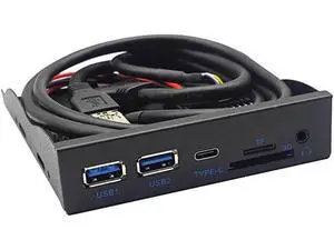 USB3.2 GEN1 5Gbps Type C & 2 x USB-A Hub 3.5 Front Panel USB 3.0 SD/Micro SD/TF 3.5" Internal Card Reader with 4-Pole 3.5mm HD-Audio for 3.5 inch Floppy Disk Bay USB3.2 GEN1 5Gbps Type C & 2 x USB-A Hub 3.5 Front Panel USB 3.0 SD/Micro SD/TF 3.5" Internal Card Reader with 4-Pole 3.5mm HD-Audio for 3.5 inch Floppy Disk Bay