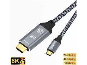 USB C to HDMI 2.1 Cable 8K@60Hz 4K@240Hz 3.3FT Type C to HDMI Ultra High-Speed Cord Thunderbolt 4/3 HDR HDCP 2.3 Compatible with MacBook Pro/Air, iMac, iPad Pro, Galaxy S23 USB C to HDMI 2.1 Cable 8K@60Hz 4K@240Hz 3.3FT Type C to HDMI Ultra High-Speed Cord Thunderbolt 4/3 HDR HDCP 2.3 Compatible with MacBook Pro/Air, iMac, iPad Pro, Galaxy S23