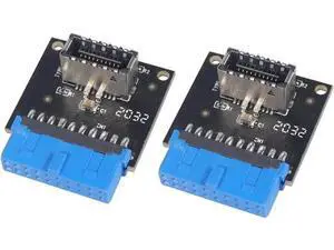 USB 3.1 Front Panel Socket to USB 3.0 20Pin Header Male Extension Cable Adapter for Motherboard Card 20P USB to Type-E Connector (2 Pcs) USB 3.1 Front Panel Socket to USB 3.0 20Pin Header Male Extension Cable Adapter for Motherboard Card 20P USB to Type-E Connector (2 Pcs)