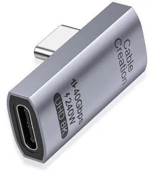 90 Degree USB C Adapter, Right Angle USB C Male to Female Adapter 40Gbps 240W Compatible with Steam Deck, ROG Ally, Switch, Notebook, PC, Tablet, Phone and More, Middle Angle 90 Degree USB C Adapter, Right Angle USB C Male to Female Adapter 40Gbps 240W Compatible with Steam Deck, ROG Ally, Switch, Notebook, PC, Tablet, Phone and More, Middle Angle