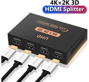 4K HDMI Splitter Adapter 4 Port Splitter, 1 In 4 Out HDMI Female To HDMI Female 1 To 4 Way For Xbox PS4 DVD HDTV PC Laptop 4K HDMI Splitter Adapter 4 Port Splitter, 1 In 4 Out HDMI Female To HDMI Female 1 To 4 Way For Xbox PS4 DVD HDTV PC Laptop