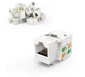 Cat6 Keystone Jacks, 10-Pack RJ45 Keystone Jack, Ethernet Keystone Modular Female Connectors, White Cat6 Keystone Jacks, 10-Pack RJ45 Keystone Jack, Ethernet Keystone Modular Female Connectors, White