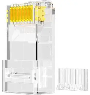 RJ45 Connectors, Standard Modular Plugs, UTP Gold-Plated 2 Pieces Suit CAT6 RJ45 8P8C Crimp End for Ethernet Cable, Support POE/POE+ / POE++, 100/Pack RJ45 Connectors, Standard Modular Plugs, UTP Gold-Plated 2 Pieces Suit CAT6 RJ45 8P8C Crimp End for Ethernet Cable, Support POE/POE+ / POE++, 100/Pack