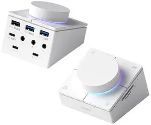 Knob USB C Hub with Shortcut Buttons, RGB Type-C Docking Station with 5Gbps USB-C, 2 USB3.0, 3.5mm Jack, SD/Micro SD3.0, USB2.0 for MacBook iPad Pro Laptop (White AG) Knob USB C Hub with Shortcut Buttons, RGB Type-C Docking Station with 5Gbps USB-C, 2 USB3.0, 3.5mm Jack, SD/Micro SD3.0, USB2.0 for MacBook iPad Pro Laptop (White AG)