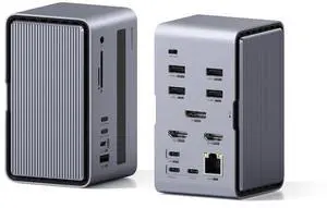 USB C Docking Station Triple Monitor, LED Strip Light USB-C Hub Type-C Adapter with 8K DP&HDMI, M.2 SSD Enclosure, 100W PD, 10Gbps USB 3.1, 2.5G RJ45 for MacBook Air Pro, Laptop (U100 Ultra+) USB C Docking Station Triple Monitor, LED Strip Light USB-C Hub Type-C Adapter with 8K DP&HDMI, M.2 SSD Enclosure, 100W PD, 10Gbps USB 3.1, 2.5G RJ45 for MacBook Air Pro, Laptop (U100 Ultra+)