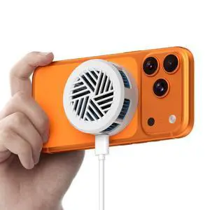 Magnetic Cell Phone Cooler, Double-Sided Magnetic Semiconductor Cooling Fan, No Noise Radiator for iPhone 17 16 15 Pro Max, Android, Tablet (White Without PD) Magnetic Cell Phone Cooler, Double-Sided Magnetic Semiconductor Cooling Fan, No Noise Radiator for iPhone 17 16 15 Pro Max, Android, Tablet (White Without PD)