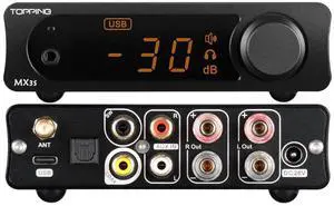 MX3s Amplifier 62W x 2 Class D Power amp Subwoofer Out 700mW x 2 Headphone amp 24-bit/192kHz AKM USB C DAC Bluetooth Support(Black) MX3s Amplifier 62W x 2 Class D Power amp Subwoofer Out 700mW x 2 Headphone amp 24-bit/192kHz AKM USB C DAC Bluetooth Support(Black)