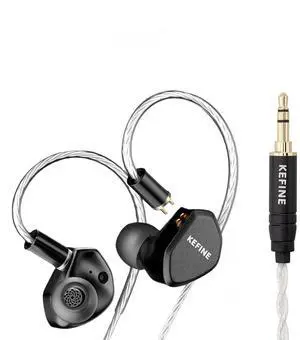 KEFINE Klean HiFi Wired in-Ear Monitors, 10mm DLC Diaphragm Dynamic Driver in Ear Earphones, with 0.78mm 2-pin Detachable Silver-Plated Cable, Gaming Earbuds (No Mic 3.5mm, Black) KEFINE Klean HiFi Wired in-Ear Monitors, 10mm DLC Diaphragm Dynamic Driver in Ear Earphones, with 0.78mm 2-pin Detachable Silver-Plated Cable, Gaming Earbuds (No Mic 3.5mm, Black)