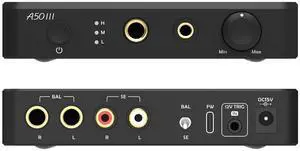 A50 III NFCA Headphone amp Pre-Amplifier - SE/BAL Input 6.35mm Single-dended 4.4mm Balanced Jack 3500mW x2 Powerful Output (A50III Black) A50 III NFCA Headphone amp Pre-Amplifier - SE/BAL Input 6.35mm Single-dended 4.4mm Balanced Jack 3500mW x2 Powerful Output (A50III Black)
