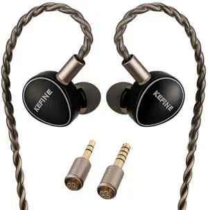 KEFINE Quatio 2DD+2BA Hybrid Driver in-Ear Monitors, 10mm DLC Diaphragm Hi-Fi Earphones with 3 Tuning Nozzles, 392-Core Silver-Plated Cable with 3.5mm and 4.4mm Modular Plugs KEFINE Quatio 2DD+2BA Hybrid Driver in-Ear Monitors, 10mm DLC Diaphragm Hi-Fi Earphones with 3 Tuning Nozzles, 392-Core Silver-Plated Cable with 3.5mm and 4.4mm Modular Plugs
