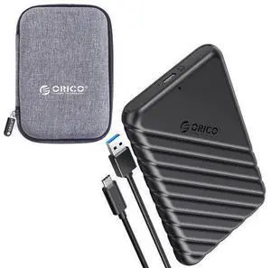 2.5 inch External Hard Drive Enclosure USB C to 7/9.5mm SATA III +2.5 inch Shockproof Storage Carrying Case Bag 2.5 inch External Hard Drive Enclosure USB C to 7/9.5mm SATA III +2.5 inch Shockproof Storage Carrying Case Bag