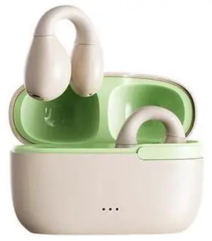 Beige Bluetooth 5.3 Bone Conduction Ear Clip Headset - Open Ear Safe for Sports & Work Beige Bluetooth 5.3 Bone Conduction Ear Clip Headset - Open Ear Safe for Sports & Work