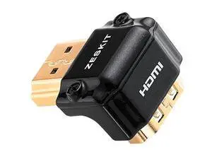 HDMI Adapter Male to Female Right Angle, Zinc Alloy Full Shielding 24K Gold Plated Connectors (SIDE-90/W) HDMI Adapter Male to Female Right Angle, Zinc Alloy Full Shielding 24K Gold Plated Connectors (SIDE-90/W)