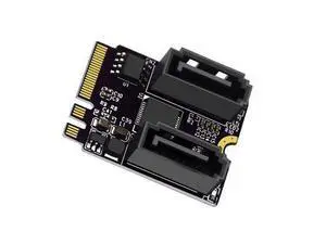 NGFF Key A+E PCI Express to SATA 3.0 6Gbps Dual Ports Adapter Converter Hard Drive Extension Card JMB582 2230 NGFF Key A+E PCI Express to SATA 3.0 6Gbps Dual Ports Adapter Converter Hard Drive Extension Card JMB582 2230
