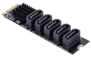 NGFF Key B+M to SATA 3.0 6Gbps 5 Ports Adapter Converter Port Multiplier Selector JMB575 2280 NGFF Key B+M to SATA 3.0 6Gbps 5 Ports Adapter Converter Port Multiplier Selector JMB575 2280