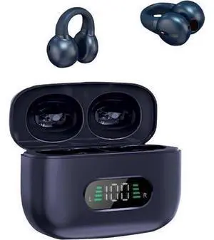 Open Ear Bluetooth Bone Conduction Earbuds - Clip-On Sport Headphones for Running, Safe & Waterproof Open Ear Bluetooth Bone Conduction Earbuds - Clip-On Sport Headphones for Running, Safe & Waterproof