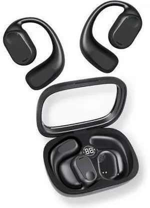 Open Ear Bluetooth Headphones with Digital Display Case, 40H Playtime, Secure Earhooks Open Ear Bluetooth Headphones with Digital Display Case, 40H Playtime, Secure Earhooks