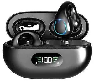 Open Ear Clip Bluetooth Headphones, 30H Playtime Wireless Earbuds with Mic, Lightweight for Sports (Black) Open Ear Clip Bluetooth Headphones, 30H Playtime Wireless Earbuds with Mic, Lightweight for Sports (Black)