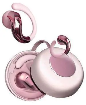 Pink Bluetooth Ear Clip Earbuds with Ear Hook, 5H Playback & Sweatproof for iPhone/Android Pink Bluetooth Ear Clip Earbuds with Ear Hook, 5H Playback & Sweatproof for iPhone/Android