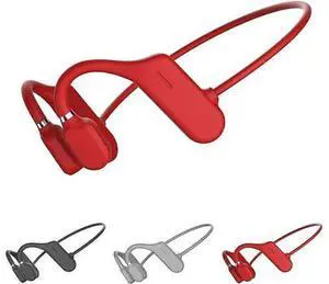 Red Bone Conduction Headphones - Open Ear Bluetooth 5.0, IP55 Sweatproof, 5H Playtime for Running/Cycling Red Bone Conduction Headphones - Open Ear Bluetooth 5.0, IP55 Sweatproof, 5H Playtime for Running/Cycling