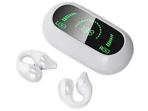TWS Bone Conduction Headphones, Open Ear Clip Wireless Bluetooth 5.2, Noise Canceling for Sports & Gaming (White) TWS Bone Conduction Headphones, Open Ear Clip Wireless Bluetooth 5.2, Noise Canceling for Sports & Gaming (White)