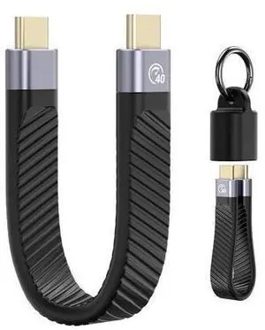 Short USB C Cable, 40Gbps 5inch USB4 Cable, PD 240W Fast Charging, 8K@60Hz, USB C to C Cable Compatible with Thunderbolt 4/3, iPhone 17 Series, Android, VR Device, External SSD-UC40 Short USB C Cable, 40Gbps 5inch USB4 Cable, PD 240W Fast Charging, 8K@60Hz, USB C to C Cable Compatible with Thunderbolt 4/3, iPhone 17 Series, Android, VR Device, External SSD-UC40